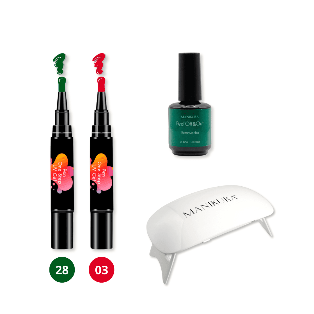 Kit Festivo de Natal - Canetas de Verniz Gel + Removedor + OFERTA Máquina UV