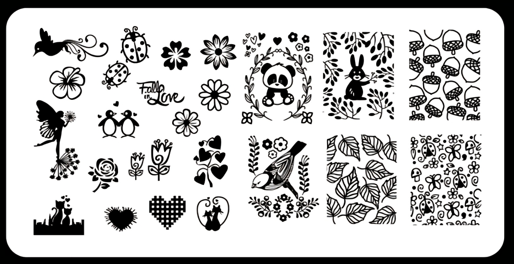 Placa de Stamping Natureza Encantada - Crie Manicures Mágicas!