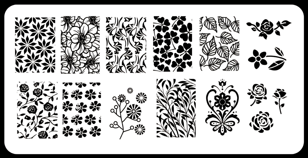 Placa de Stamping Flores Encantadas - Feminilidade e estilo