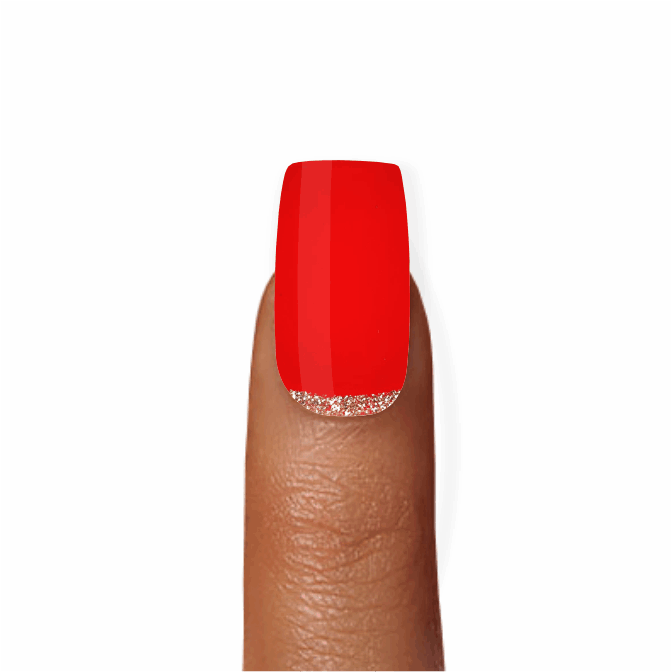 Stick-On Gel Vermelho Festivo: Verniz Gel Pré-Preparado