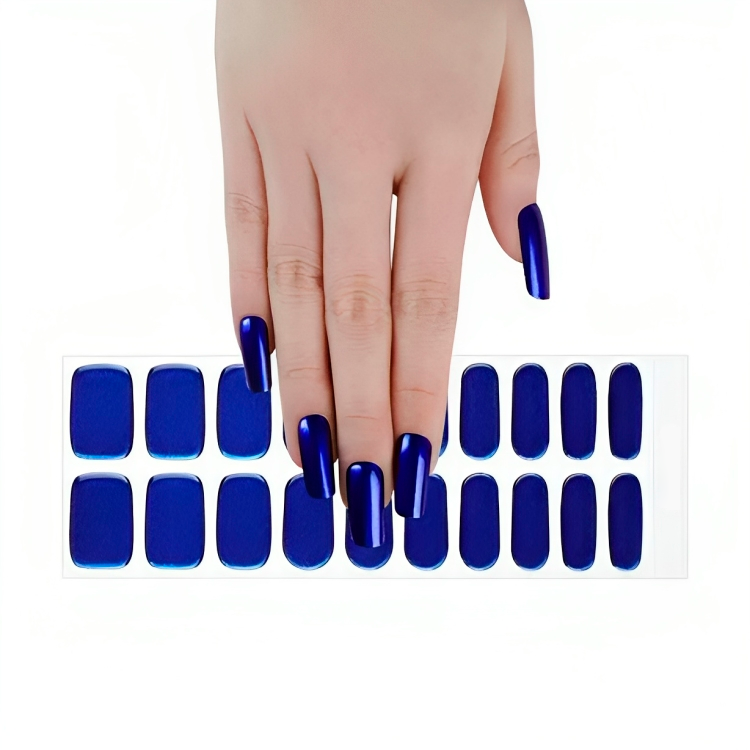 Stick-On Gel Azul Metálico: Verniz de Gel Pré-Preparado