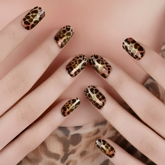 Stick-On Gel Leopard Glamour: Verniz Gel Pré-Preparado