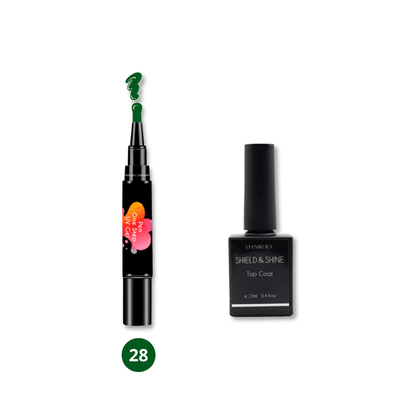 Duo Brilho Máximo: Caneta Verniz Gel Majestic & Proteção Extra