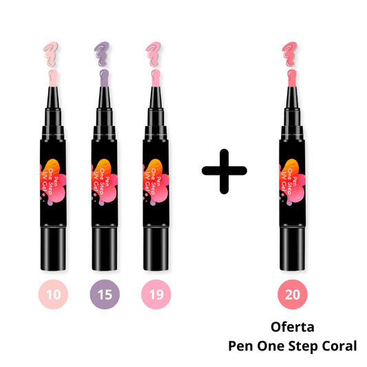 Kit Chic Bunny: 3 Canetas Verniz Gel 3 em 1 + OFERTA Caneta Coral