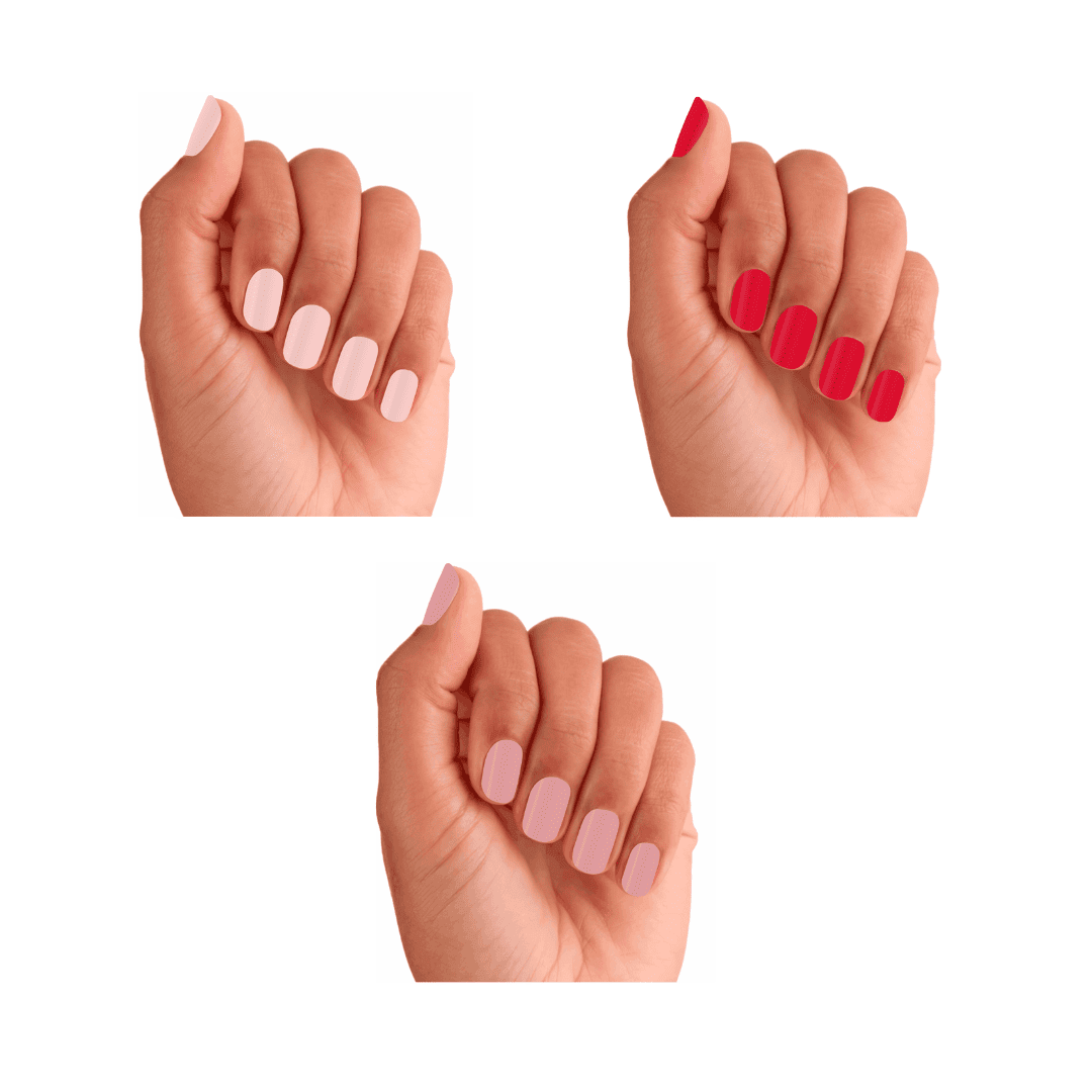 Kit Doce Coração: Canetas Verniz Gel Hibisco, Groselha e Blush + OFERTA Lâmpada LED UV