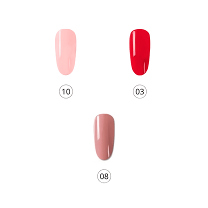 Kit Doce Coração: Canetas Verniz Gel Hibisco, Groselha e Blush + OFERTA Lâmpada LED UV