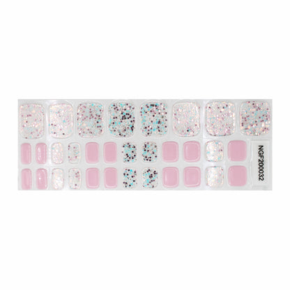 Kit Inicial Camaleão com 3 vernizes de gel pré-preparados nas cores rosa, azul e terrazzo, acompanhado de uma máquina UV para secar o verniz gel, removedor de Stick-On Gel, óleo para cutículas e tesoura, ideal para manicures completas em casa.