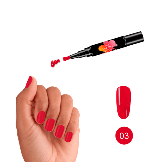 #3 Pen One Step Groselha - Verniz Gel 3 em 1