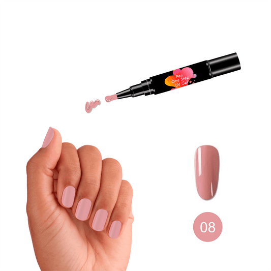 #8 Pen One Step Blush - Verniz Gel 3 em 1