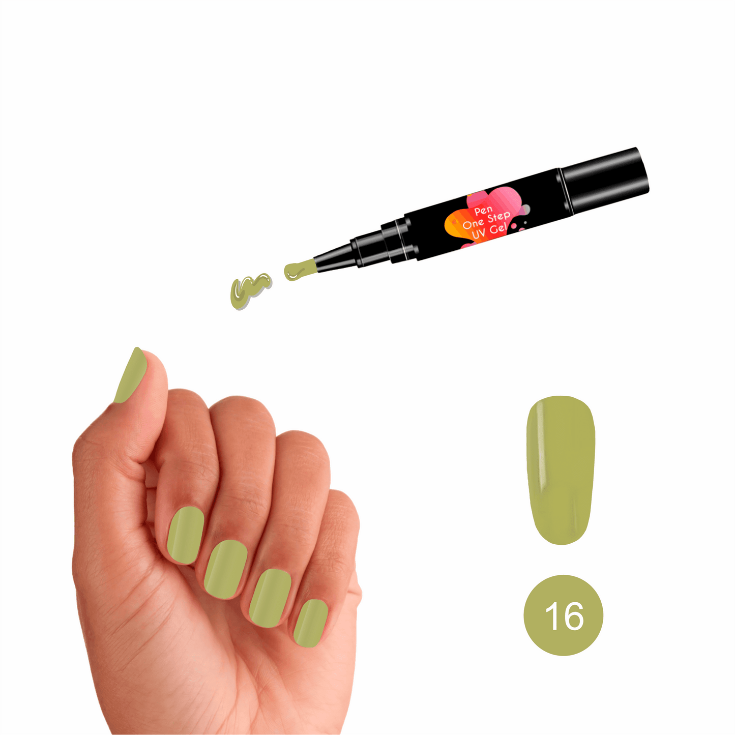 #16 Pen One Step Matcha - Verniz Gel 3 em 1