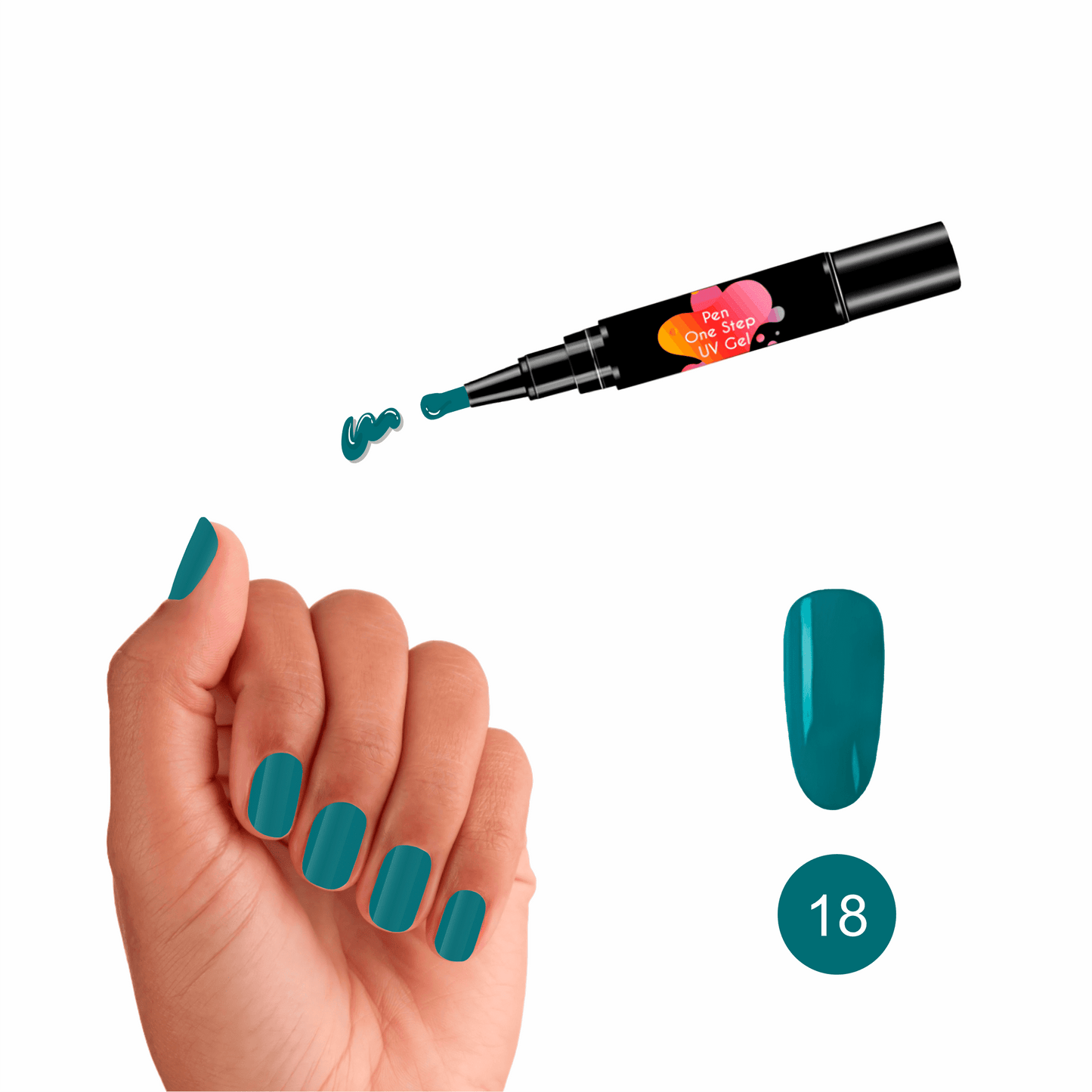 #18 Pen One Step Azure - Verniz Gel 3 em 1