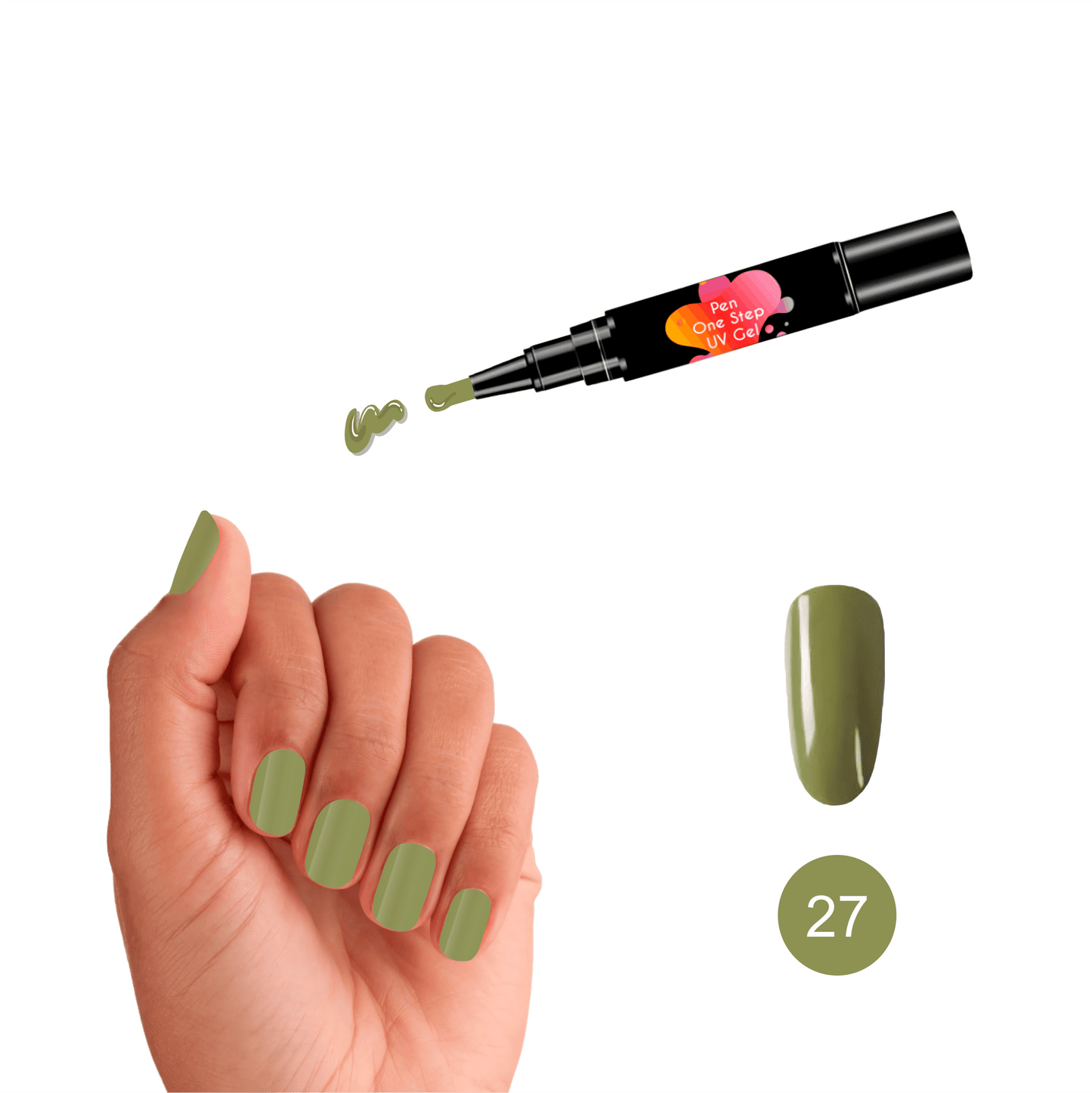 #27 Pen One Step Musgo - Verniz Gel 3 em 1