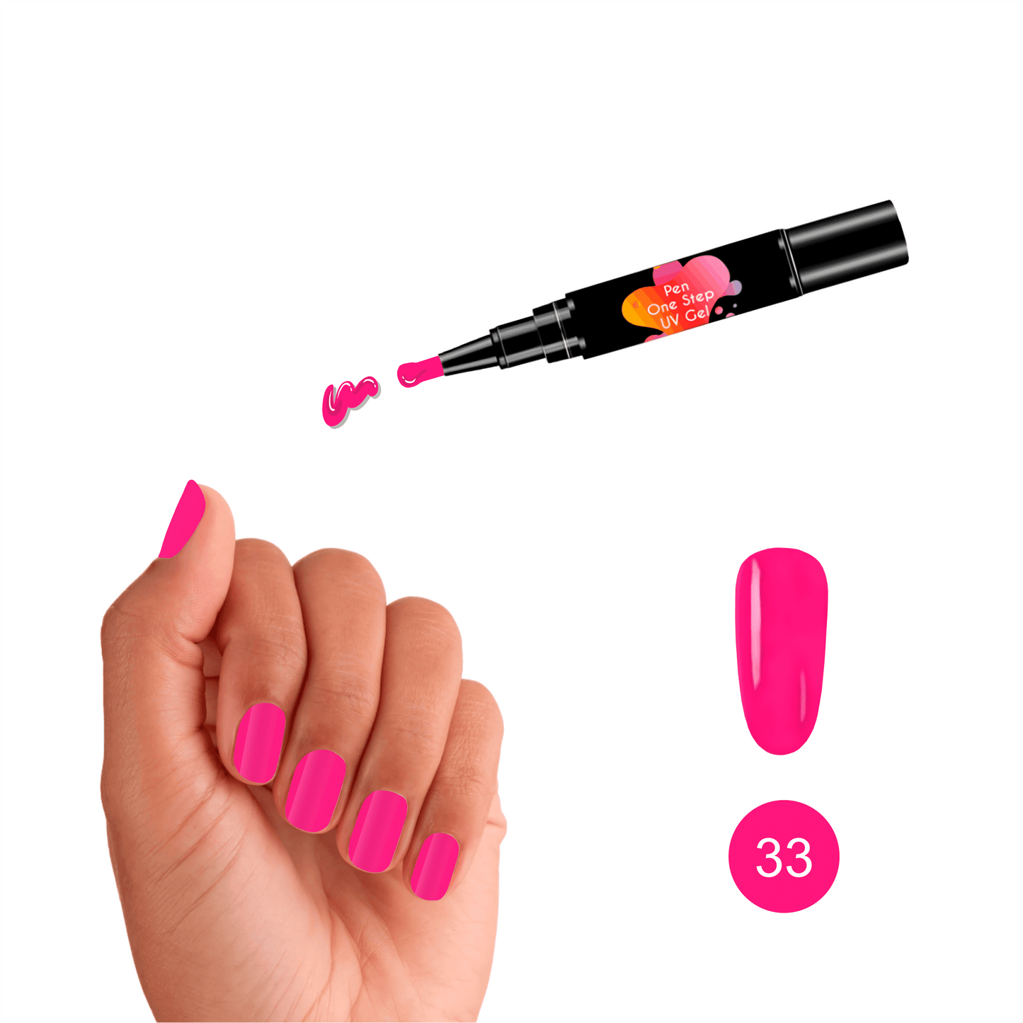 #33 Pen One Step Amaranto - Verniz Gel 3 em 1
