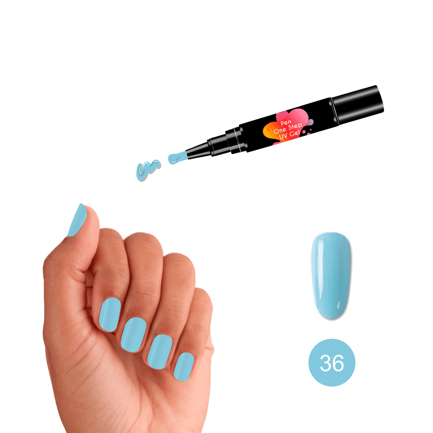#36 Pen One Step Sky - Verniz Gel 3 em 1