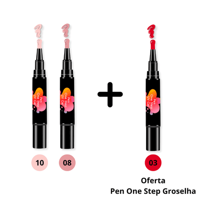 Conjunto de 2 Canetas de Verniz Gel 3 em 1 em tons Rosa + Oferta da Caneta Groselha