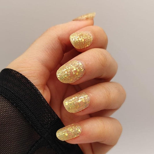 Stick-On Gel Golden Party: Verniz Gel Pré-Preparado