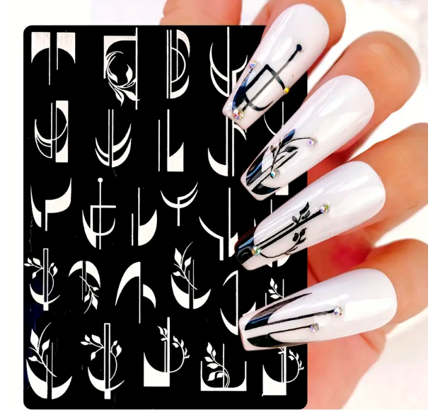 Placa de Stamping Manicure Francesa Moderna: Elegância Reimaginada em Nail Art