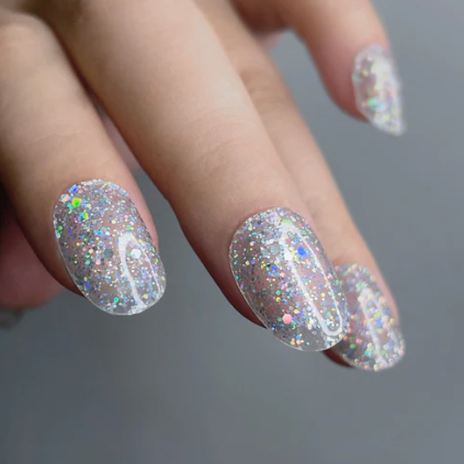 Stick-On Gel Silver Party: Verniz Gel Pré-Preparado