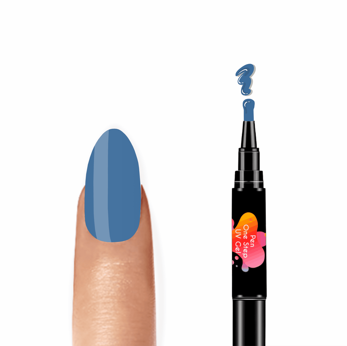 #30 Pen One Step Blue - Verniz Gel 3 em 1