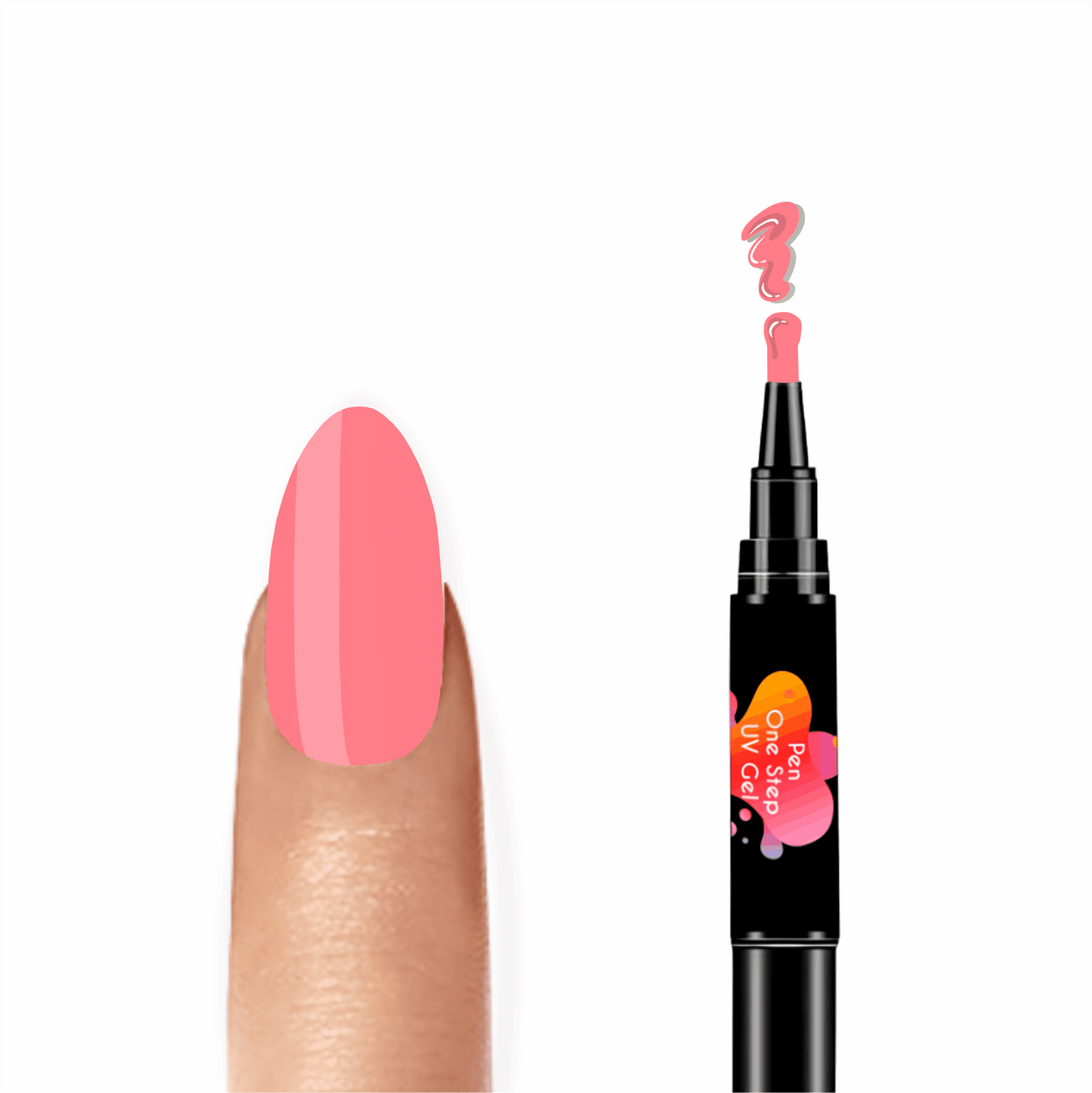 #20 Pen One Step Coral - Verniz Gel 3 em 1