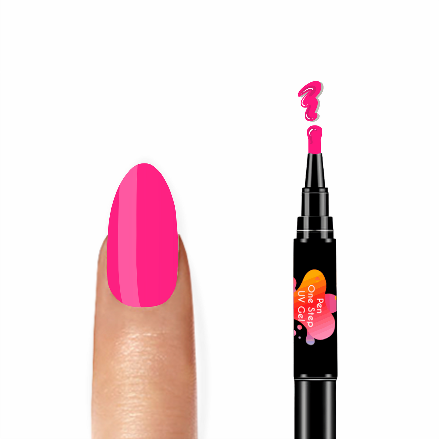 #22 Pen One Step Flamingo - Verniz Gel 3 em 1
