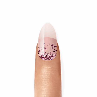 Stick-On Gel Chuva de Glitter Rosa: Verniz Gel Pré-Preparado