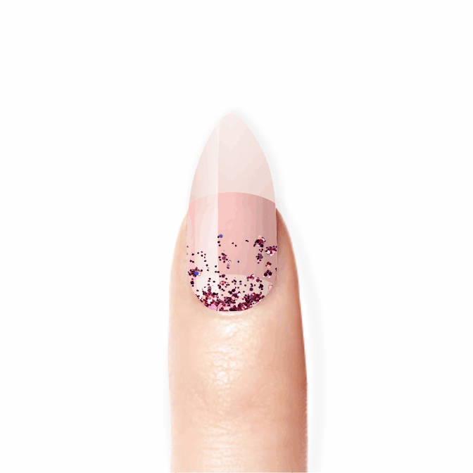 Stick-On Gel Chuva de Glitter Rosa: Verniz Gel Pré-Preparado