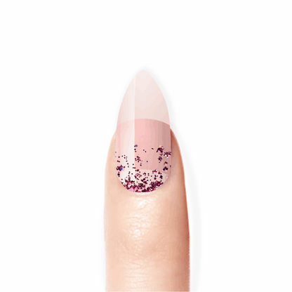 Stick-On Gel Chuva de Glitter Rosa: Verniz Gel Pré-Preparado