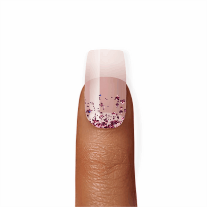 Stick-On Gel Chuva de Glitter Rosa: Verniz Gel Pré-Preparado