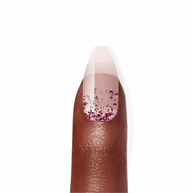 Stick-On Gel Chuva de Glitter Rosa: Verniz Gel Pré-Preparado
