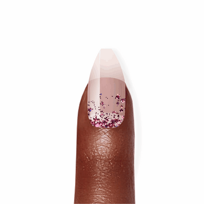 Stick-On Gel Chuva de Glitter Rosa: Verniz Gel Pré-Preparado