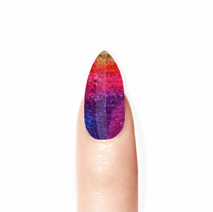Stick-On Gel Rainbow Glitter: Verniz Gel Pré-Preparado